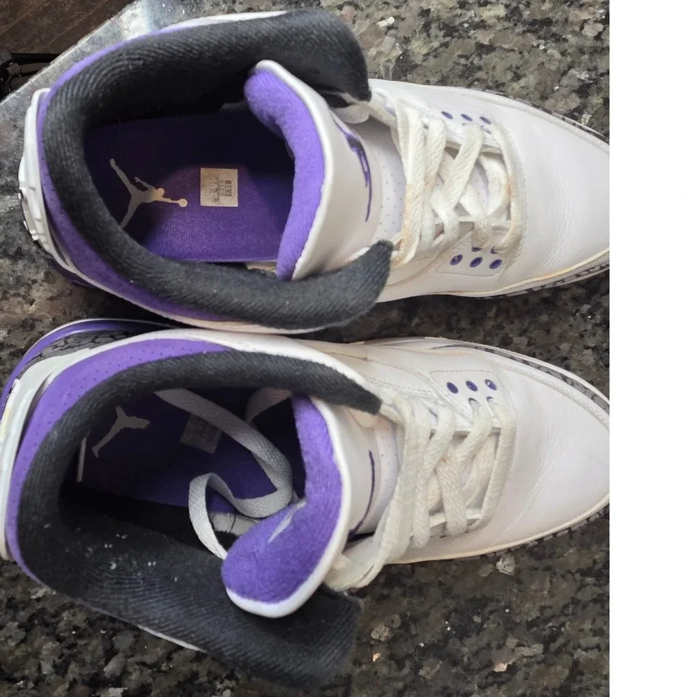 Jordan 3 Retro Dark Iris White Purple Black CT8532-105 Mens Size 11.5